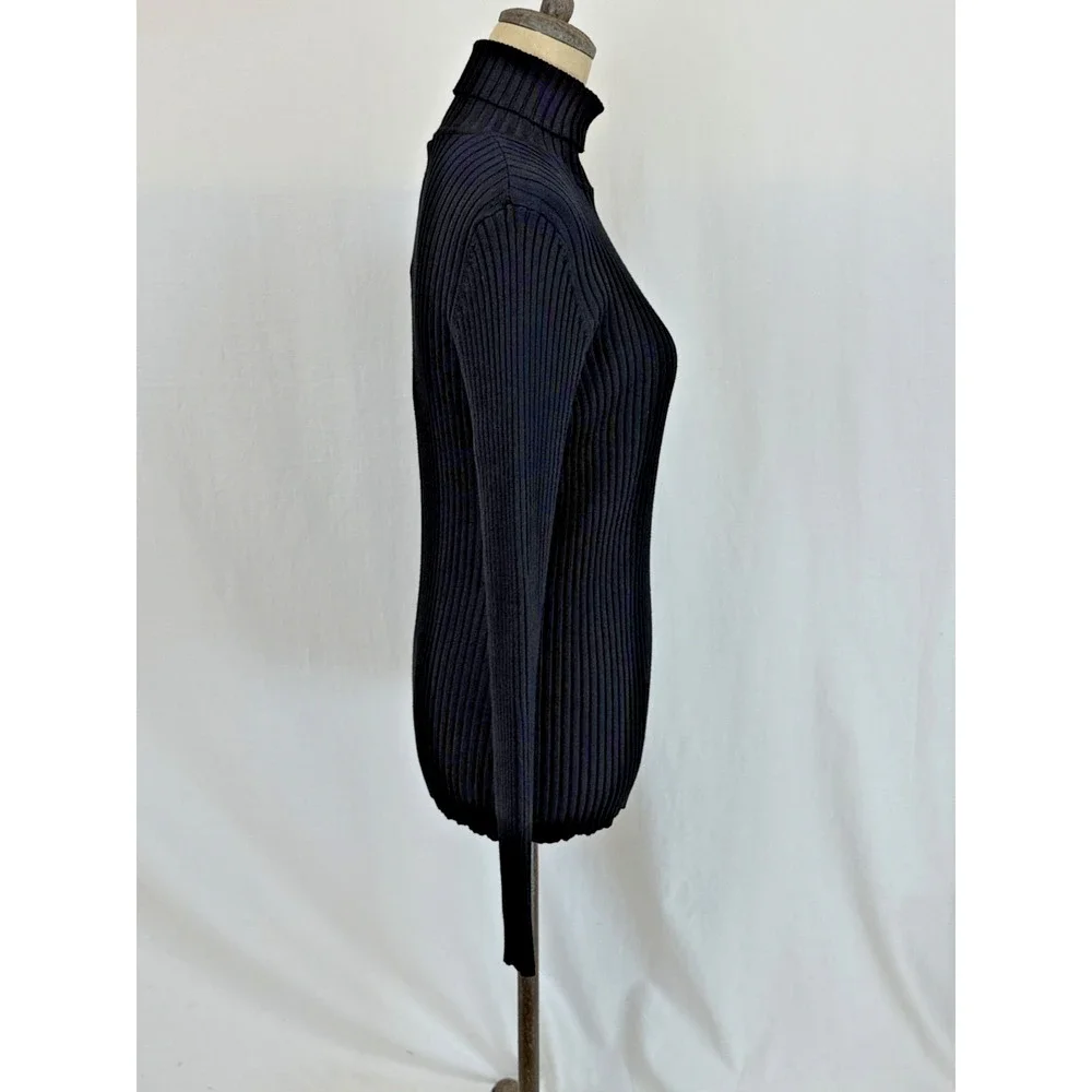 NWT Soya Concept Boutique Ribbed Knit Black Turtleneck Sweater #0424 Size S